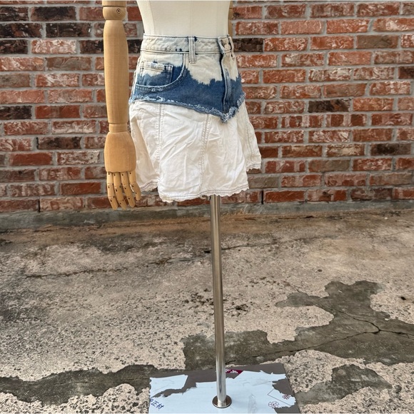 Free People vintage Y2K denim & lace mini skirt / 28 / Excellent condition - Picture 9 of 13